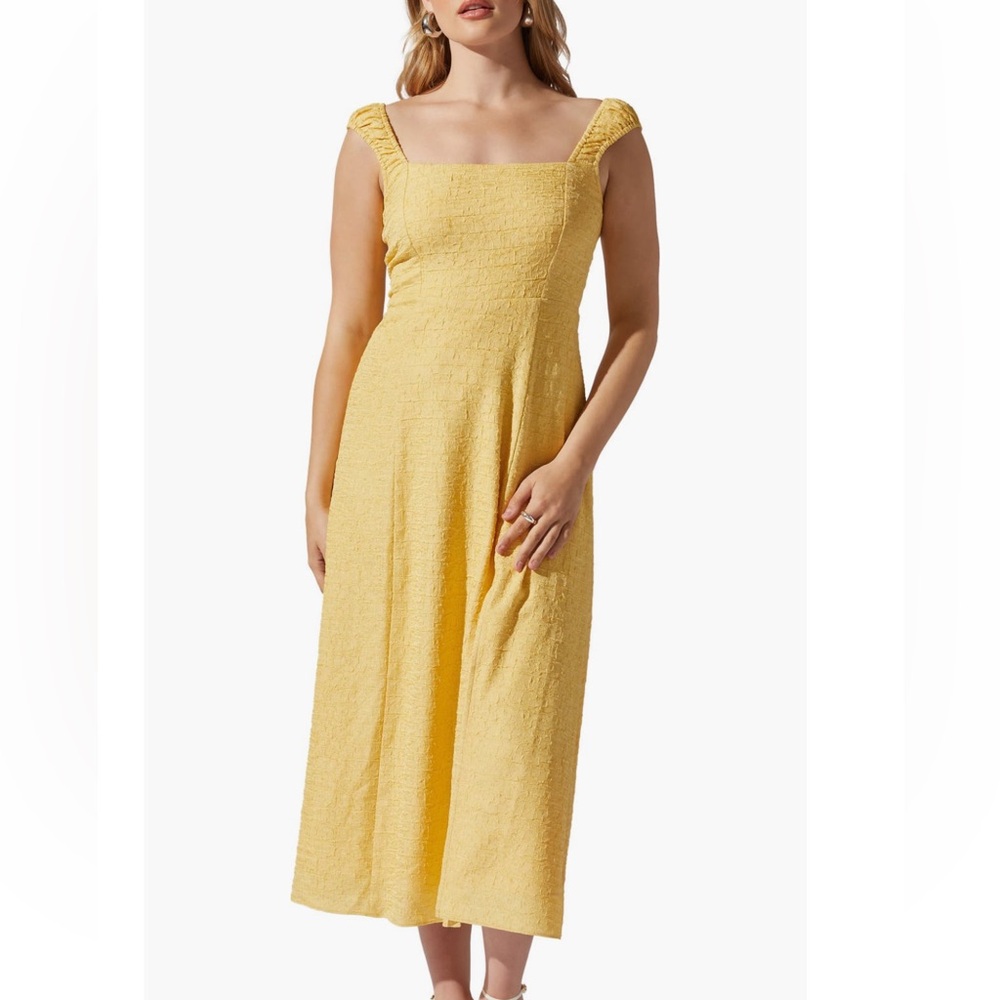 Astr Yellow Midi Dress